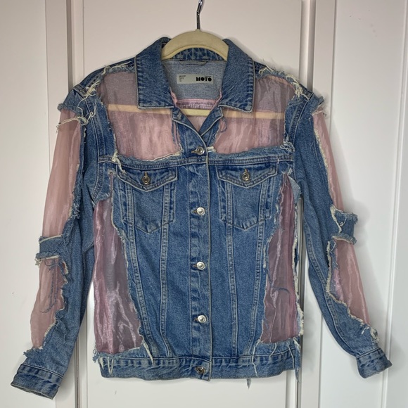 cut out denim jacket